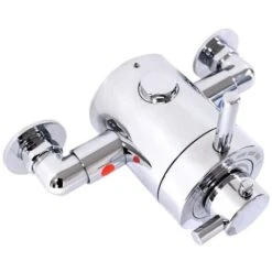 Exposed Modern Concentric Thermostatic Shower Mixer Valve Chrome - 1 Outlet 8 Exposed Modern Concentric Thermostatic Shower Mixer Valve Chrome - 1 Outlet -Bathroom Supplies Store 28374739 3