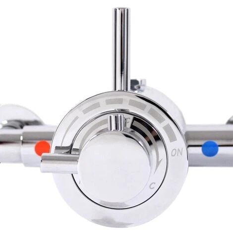 Exposed Modern Concentric Thermostatic Shower Mixer Valve Chrome - 1 Outlet 6 Exposed Modern Concentric Thermostatic Shower Mixer Valve Chrome - 1 Outlet - Image 4