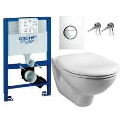 Grohe 38526 Rapid 0.82m Dual Flush Cistern Frame 38765 Nova Plate & Toilet Pan