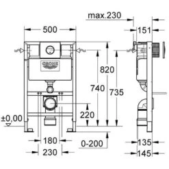 Grohe 38526 Rapid 0.82m Dual Flush Cistern Frame 38765 Nova Plate & Toilet Pan -Bathroom Supplies Store 28415855 3