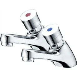 Basin Sink Taps 1/2 Push Down Delay Self Close Closing Non-Concussive - Pair