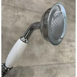 Large Traditional Victorian Shower Head Handset Bath Mixer Ceramic Handle Chrome -Bathroom Supplies Store 28416164 3