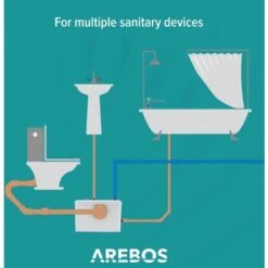 AREBOS Lifting Station Wastewater Pump Sewage Pump 600 W For Toilet, Shower, Sink 100 L/min White 10 AREBOS Lifting Station Wastewater Pump Sewage Pump 600 W For Toilet, Shower, Sink 100 L/min White -Bathroom Supplies Store 28598005 5