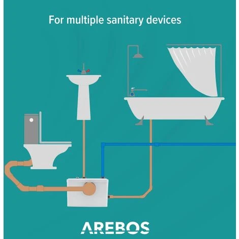 AREBOS Lifting Station Wastewater Pump Sewage Pump 600 W For Toilet, Shower, Sink 100 L/min White 6 AREBOS Lifting Station Wastewater Pump Sewage Pump 600 W For Toilet, Shower, Sink 100 L/min White - Image 5