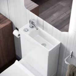 Pilton 2 In 1 Close Coupled Pan, Cistern And Round PP Toilet Seat 9 Pilton 2 In 1 Close Coupled Pan, Cistern And Round PP Toilet Seat -Bathroom Supplies Store 28610361 3