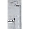Milano Elizabeth - Traditional 2 Outlet Twin Diverter Thermostatic Mixer Shower Valve With 200mm Round Rainfall Shower Head And Hand Shower Handset - Chrome & Black -Bathroom Supplies Store 28742218 1