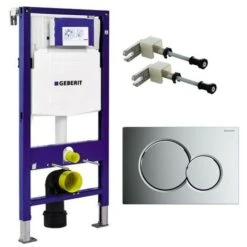 Geberit Duofix 1.12m WC Toilet Frame UP320 Cistern + SIGMA01 Chrome Plate
