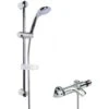 Nuie Reef Thermostatic Bath Shower Mixer With Classic Multi Function Slider Rail Kit - Chrome -Bathroom Supplies Store 29064165 1