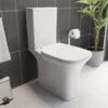 Close Coupled Rimless Toilet Pan CIstern Premium Soft Close Seat White Gloss -Bathroom Supplies Store 29110723 1
