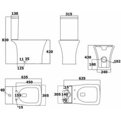 Close Coupled Rimless Toilet Pan CIstern Premium Soft Close Seat White Gloss -Bathroom Supplies Store 29110723 3