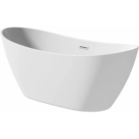 1700mm Modern Freestanding Bath Double Ended Overflow Waste White Acrylic Luxury 4 1700mm Modern Freestanding Bath Double Ended Overflow Waste White Acrylic Luxury - Image 2