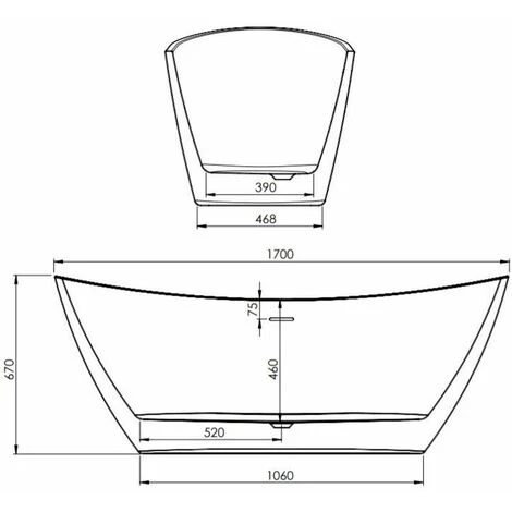 1700mm Modern Freestanding Bath Double Ended Overflow Waste White Acrylic Luxury 5 1700mm Modern Freestanding Bath Double Ended Overflow Waste White Acrylic Luxury - Image 3