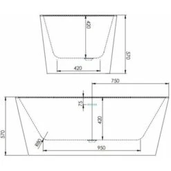 1500 Modern Freestanding Bath Double Ended Overflow Waste White Acrylic Luxury -Bathroom Supplies Store 29992148 3