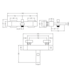 Nuie Sanford Wall Mounted Thermostatic Bath Shower Mixer Tap - Chrome -Bathroom Supplies Store 30122272 2