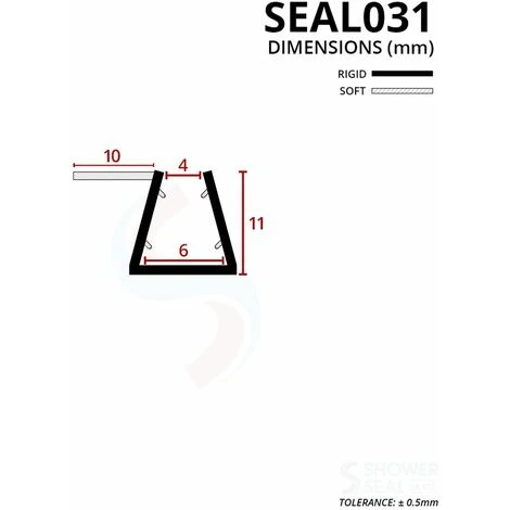 Shower Seal For Screens, Doors Or Panels | Fits 4, 5 Or 6mm Glass | For When There Is No Gap | SEAL031 (80cm) 5 Shower Seal For Screens, Doors Or Panels | Fits 4, 5 Or 6mm Glass | For When There Is No Gap | SEAL031 (80cm) - Image 3