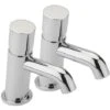 2 X Chrome Non-Concussive Basin Sink Tap Push Down Delay Self Close Closing -Bathroom Supplies Store 30636448 1