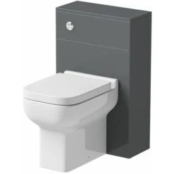 Modern Bathroom Toilet Unit Concealed Cistern BTW Soft Close Seat Grey Amelie -Bathroom Supplies Store 30930460 3