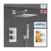 2 Dial 2 Way Square Concealed Thermostatic Mixer Valve ABS Shower Hand Held Kit -Bathroom Supplies Store 31127259 1