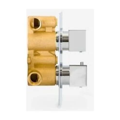 2 Dial 2 Way Square Concealed Thermostatic Mixer Valve ABS Shower Hand Held Kit -Bathroom Supplies Store 31127259 5