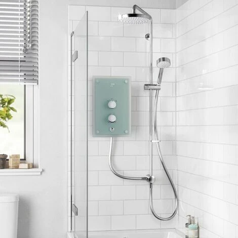 Mira Azora Dual Head Electric Shower 9.8kW Power Glass Clearscale 1.1634.156 3 Mira Azora Dual Head Electric Shower 9.8kW Power Glass Clearscale 1.1634.156