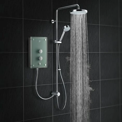 Mira Azora Dual Head Electric Shower 9.8kW Power Glass Clearscale 1.1634.156 4 Mira Azora Dual Head Electric Shower 9.8kW Power Glass Clearscale 1.1634.156 - Image 2