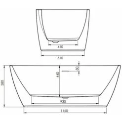 1555mm Modern Freestanding Bath Double Ended Overflow Waste White Acrylic Luxury -Bathroom Supplies Store 31627303 3