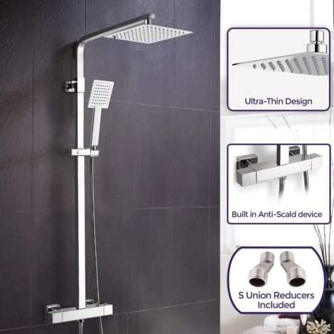 Fawley Square Thermostatic Exposed Twin Head Mixer Shower Set 4 Fawley Square Thermostatic Exposed Twin Head Mixer Shower Set - Image 2