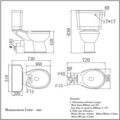 Traditional Toilet Close Coupled Ceramic Pan Cloakroom Soft Close Seat Bathroom -Bathroom Supplies Store 32323376 4