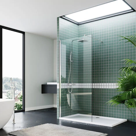 ELEGANT Frameless Wet Room Shower Screen Panel 8mm Easy Clean Glass Walk In Shower Enclosure 700mm Clear Glass 3 ELEGANT Frameless Wet Room Shower Screen Panel 8mm Easy Clean Glass Walk In Shower Enclosure 700mm Clear Glass