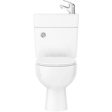 2 In 1 Compact Close Couple Toilet And Basin Combo Space Saver Tap And Waste Set 5 2 In 1 Compact Close Couple Toilet And Basin Combo Space Saver Tap And Waste Set - Image 3