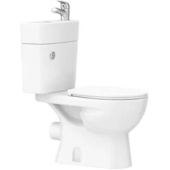 2 In 1 Compact Close Couple Toilet And Basin Combo Space Saver Tap And Waste Set 10 2 In 1 Compact Close Couple Toilet And Basin Combo Space Saver Tap And Waste Set -Bathroom Supplies Store 33196465 4