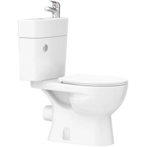 2 In 1 Compact Close Couple Toilet And Basin Combo Space Saver Tap And Waste Set 6 2 In 1 Compact Close Couple Toilet And Basin Combo Space Saver Tap And Waste Set - Image 4