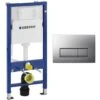Geberit Duofix 1.12m WC Toilet Frame Delta Cistern & DELTA51 Matt Chrome Flush -Bathroom Supplies Store 33300696 1