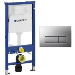 Geberit Duofix 1.12m WC Toilet Frame Delta Cistern & DELTA51 Matt Chrome Flush