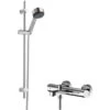 Hudson Reed Arvan Thermostatic Bath Shower Mixer With Linear Slider Rail Kit - Chrome -Bathroom Supplies Store 33476042 1