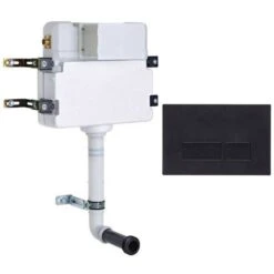 Roper Rhodes In Wall Concealed Dual Flush WC Toilet Cistern + Plaza Black Plate