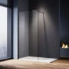 ELEGANT Walk In Shower Screen 8mm Nano Glass Black Wet Room Frameless Shower Enclosure 900mm -Bathroom Supplies Store 33535355 1