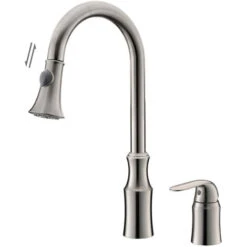 Brushed Nickel Countertop Sink Mixer Tap - Saona