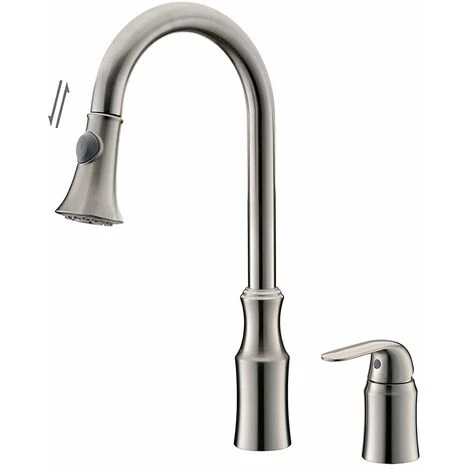 Brushed Nickel Countertop Sink Mixer Tap - Saona 7 Brushed Nickel Countertop Sink Mixer Tap - Saona - Image 5