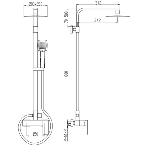 Chrome Wall Shower Column - Sirius 4 Chrome Wall Shower Column - Sirius - Image 2