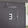 Violet Concealed Round Thermostatic Shower Mixer And Shower Head With Handset Kit -Bathroom Supplies Store 35602264 1