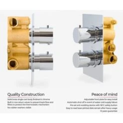 Violet Concealed Round Thermostatic Shower Mixer And Shower Head With Handset Kit -Bathroom Supplies Store 35602264 3