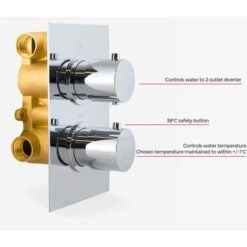 Violet Concealed Round Thermostatic Shower Mixer And Shower Head With Handset Kit -Bathroom Supplies Store 35602264 4