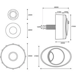 Black Dual Flush Push Button For Concealed Cable WC Cisterns -Bathroom Supplies Store 37105866 3