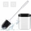 Toilet Brush, Silicone Toilet Brush, Strong Decontamination Silicone Toilet Brush Holder With Extended Handle, Very Suitable For Corners And Small Spaces Between Toilet And Wall -Bathroom Supplies Store 37617440 1