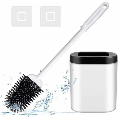 Toilet Brush, Silicone Toilet Brush, Strong Decontamination Silicone Toilet Brush Holder With Extended Handle, Very Suitable For Corners And Small Spaces Between Toilet And Wall 3 Toilet Brush, Silicone Toilet Brush, Strong Decontamination Silicone Toilet Brush Holder With Extended Handle, Very Suitable For Corners And Small Spaces Between Toilet And Wall