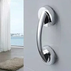 Suction Cup Door Handle, Reco.ukigerator Bathroom Door Handle, Cane Spout, Solid And Exquisite, Perfect For Bathroom (Silver) SOEKAVIA -Bathroom Supplies Store 38051625 4