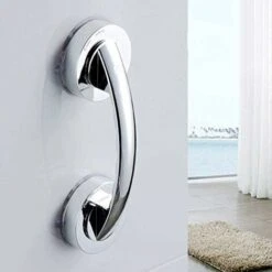 Suction Cup Door Handle, Reco.ukigerator Bathroom Door Handle, Cane Spout, Solid And Exquisite, Perfect For Bathroom (Silver) SOEKAVIA -Bathroom Supplies Store 38051625 5
