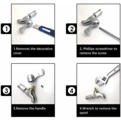 4 Pieces Ceramic Disc Head, Universal Replacement Ceramic Cartridges, For Shower Cabin Kitchen Shower Room Brass Water Replacement Valves SOEKAVIA -Bathroom Supplies Store 38919603 3