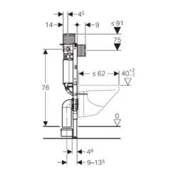 Geberit Duofix Support Frame For Wall-hung WC, 82 Cm, With Omega Concealed Cistern 12 Cm (111.003.00.1) -Bathroom Supplies Store 39021421 3